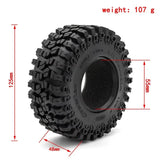 125mm 2.2"Rubber Tire Wheel Tyre For 1/10 RC Crawler Car Axial SCX10 RR10 Wraith