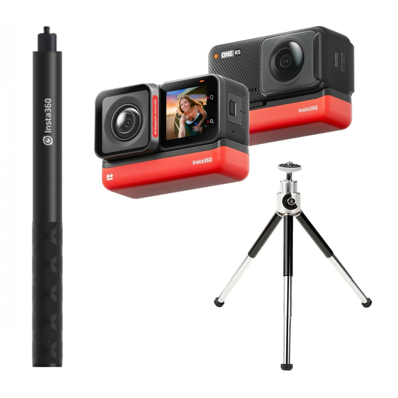 Insta360 ONE RS Twin 4K 360?? Waterproof VR Camera + Tripod Mount + Selfie Stick