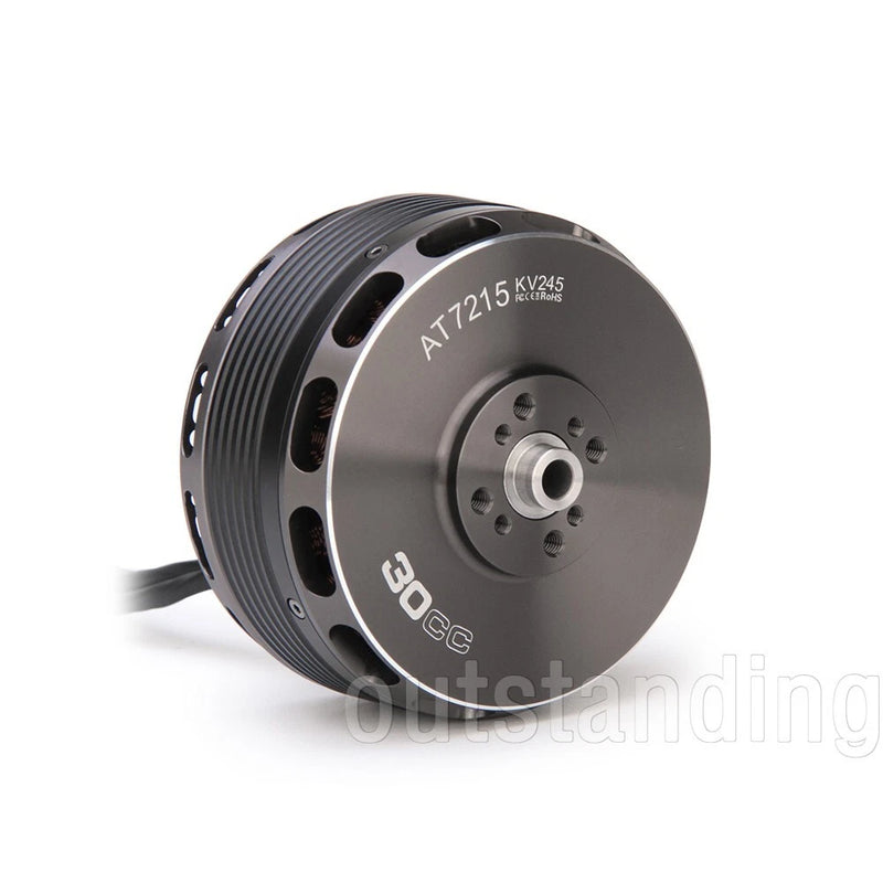 T-Motor AT7215 brushless motor, dark gray RC drone motor with mounting face and label