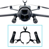 Drone LED searchlight night flight light with dual cylindrical lamps and mounting bracket