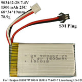 1¡Á 7.4V 1500mAh Lipo Battery SM plug For Huajun HJ817 W609-8 HJ816 W609-7 LS-128