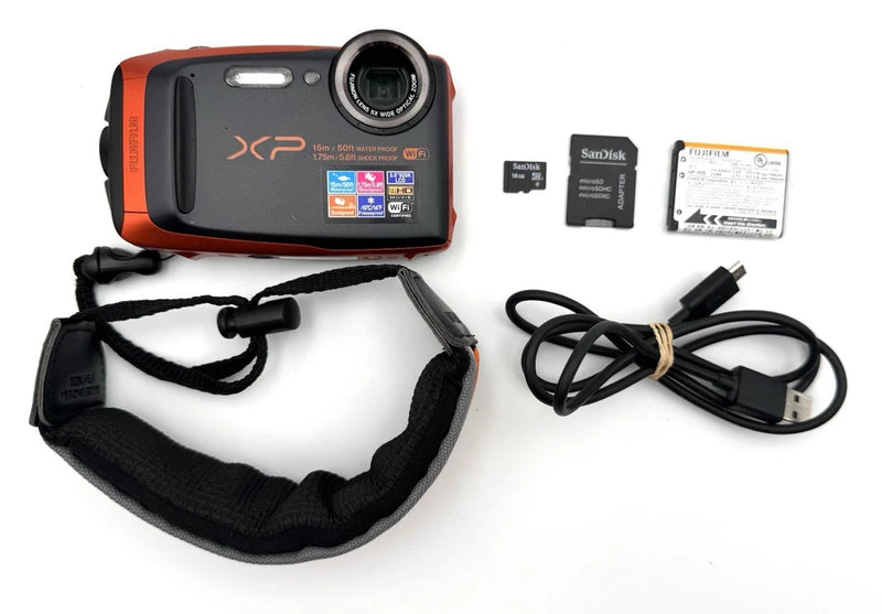 Fujifilm FinePix XP90 Digital Camera 16MP Waterproof Shockproof w/Extras TESTED