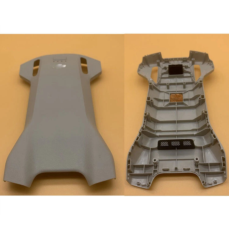 Drone upper body shell cover, light gray plastic with vent and mount openings