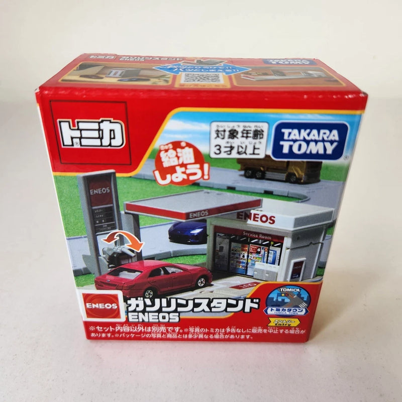 Tomica ENEOS gas station and convenience store model in red retail box