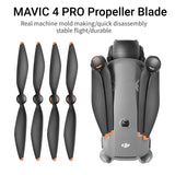 Black drone propeller blade set with curved wings, four blades shown