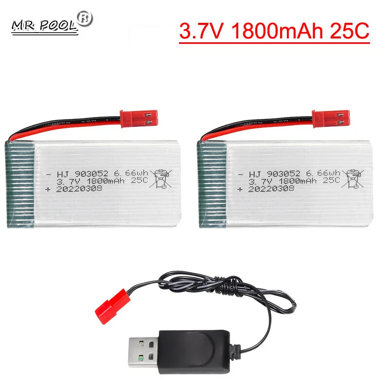 2¡Á 3.7V 1800mah Lipo Battery for HQ859B HQ898B H11D H11C T64 T04 T05 F28 F29 T56