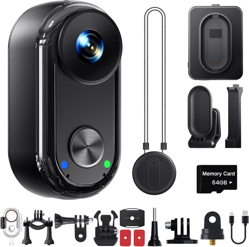 4K Waterproof Vlogging Camera with 64GB, 6-Axis Stabilization, 270Min Runtime