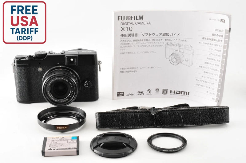 [NEAR MINT /Strap] Fujifilm X Series X10 12.0MP Digital Camera Black JAPAN #229