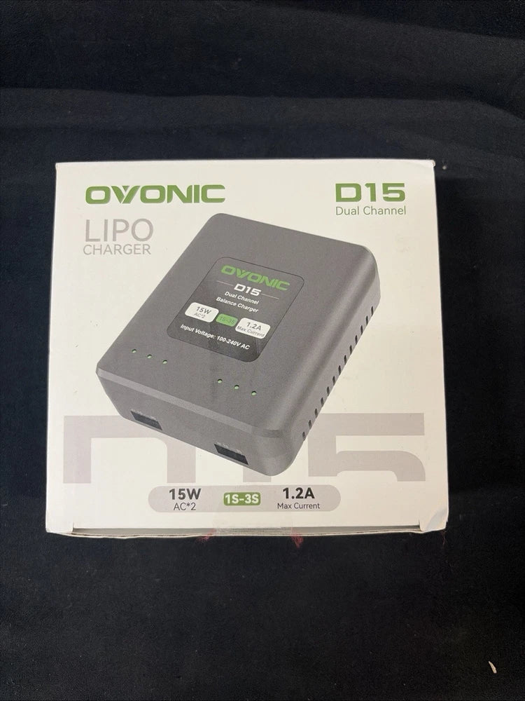 Ovonic D15 Dual 15W 1.2A LiPo Balance Charger for 1S-3S 3.7V-11.1V Lipo Battery Battery