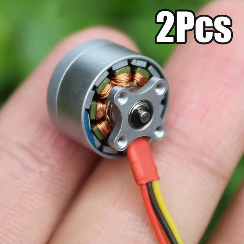 Micro brushless RC motor with copper stator and three-wire lead, 2-pack