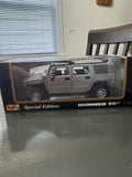 HUMMER H2 MAISTO SPECIAL EDITION GREY/SILVER 1:18 1/18 1 18 SCALE DIE-CAST MODEL