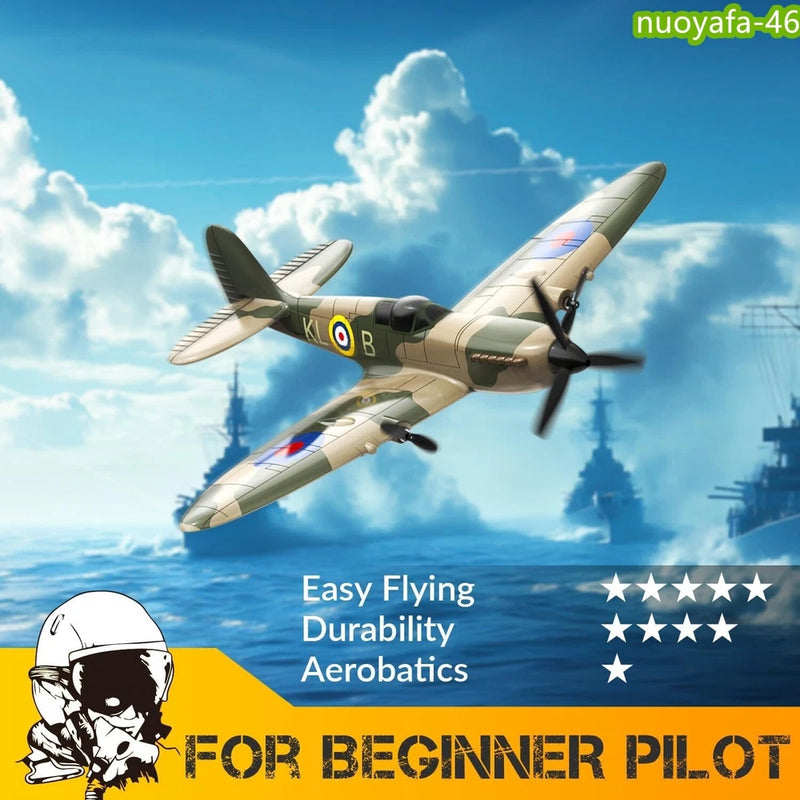 Volantex WWII Spitfire Fighter 2.4G 3-CH 400mm RC Airplane Aerobatic RTF Glider