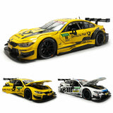 1/24 M4 DTM Model Car Diecast Toy Cars Metal Vehicles Doors Open with Light Battery