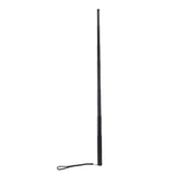 Black extendable selfie stick with wrist strap, telescoping pole