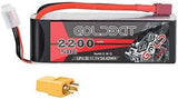 3S 2200mAh 11.1V 50C LiPo RC Battery with T Plug for RC Evader BX Car RC Truck
