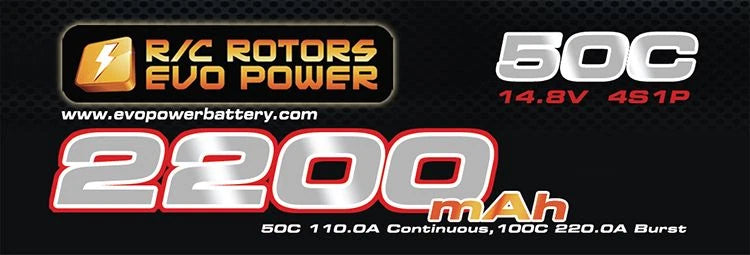 Evo Power 2200 mah 4s 50C Lipo  Invertix 400 Leap 450 NINJA 400MR Battery