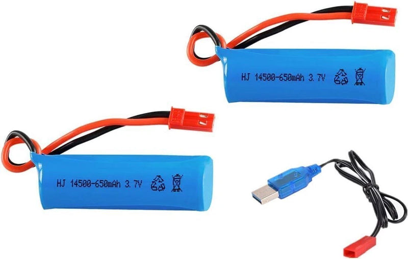 2¡Á 10C 3.7v 650mAh Lipo Battery for Matching RC Car Robot Toy Water-Gun Soft-Gun