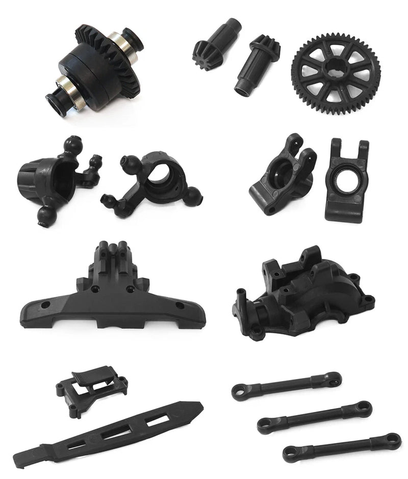 KingVal Chassis/Suspension Arm/Diff For JJRC Q117-A Q117-B Q117-C Q117-D RC Car