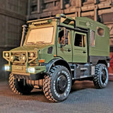 1/28 UNIMOG U4000 Motorhome Alloy Cross-country Car Model Off-road Vehicle Model