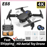 E88 Pro RC Drone 4K with 1080P Wide Angle Dual HD Camera Foldable RC Helicopter