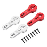 4 pcs 25T aluminum steering servo arm horn set, red and silver with screws
