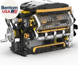 V8 Engine Building Set, V8 Engine Model Kit That Run with Manual & Electric Dual Battery