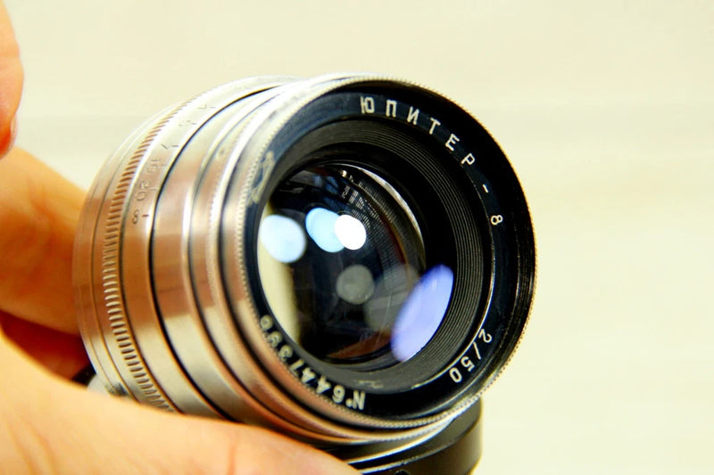 JUPITER-8 2/50 soviet vintage rangefinder lens M39 mount / Silver