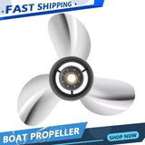 Stainless steel 3-blade boat propeller with center hub and splined bore