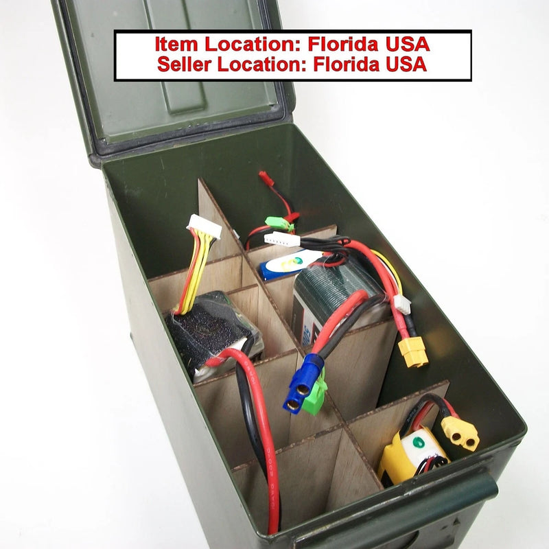 RC Lipo Battery Storage .50 cal & 5.56mm Ammo Can Dividers for Storage
