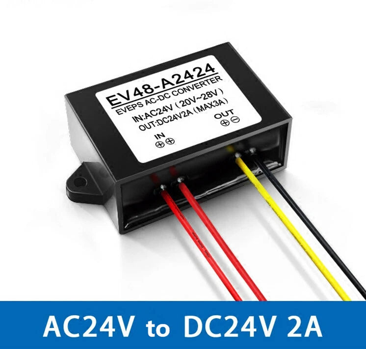 1x power converter AC-DC power supply AC24V to DC24V 2A 48W power module
