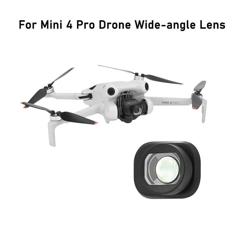 Wide-angle drone camera lens accessory with black protective housing