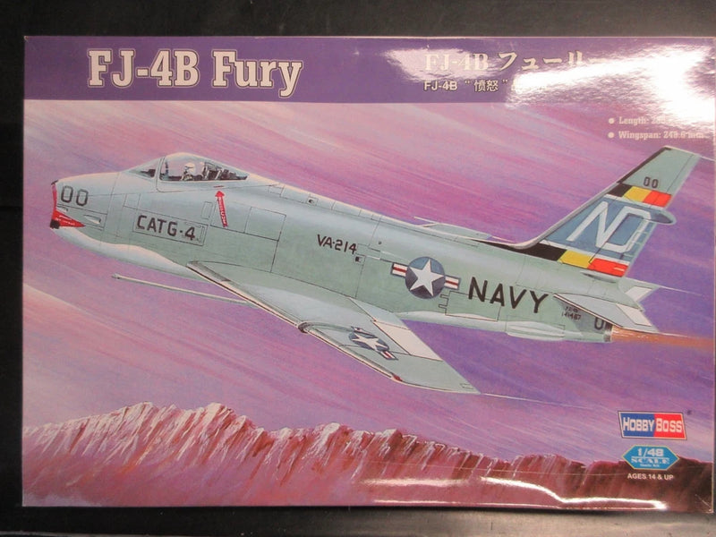 1/48 FJ-4B Fury model kit box with Navy aircraft artwork