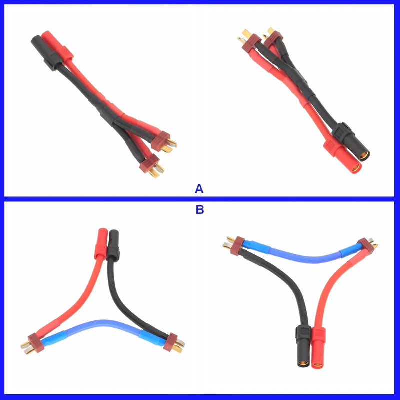 XT150 1 Female to 2 Male T-plug Deans Series Parallel Harness Wire LiPo Battery