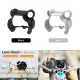 Drone camera lens hood sunshade set, black and grey, with mounting ring