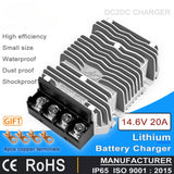 14.6V 20A DC to DC battery charger module with aluminum heatsink and screw terminals