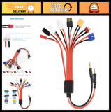 8-in-1 RC Lipo Battery Charger Adapter Splitter Wire - Universal XT60, T-Plug, E