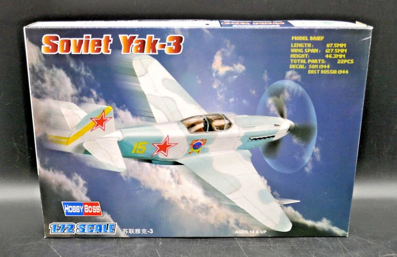 1:72 Hobby Boss Soviet Yak-3 Airplane Model Kit 80255 - New in Open Box