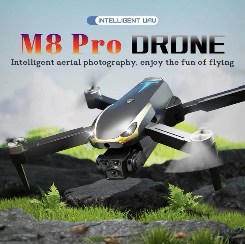 Ready-to-fly quadcopter drone, dark gray body with silver top and four rotors