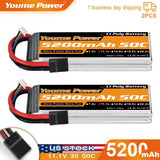 2pcs 11.1V 5200mAh 3S LiPo Battery 50C for RC  TR Car Truck Buggy Boat