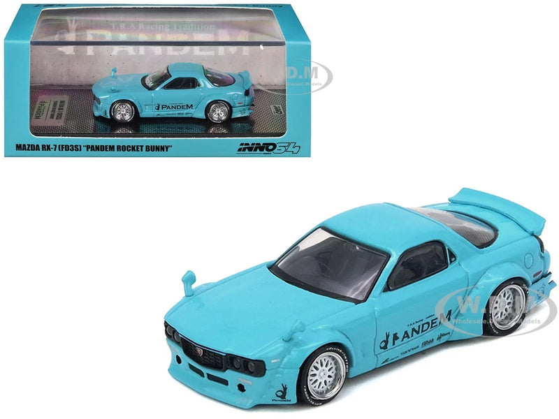 MAZDA RX-7 (FD3S) RHD LIGHT BLUE 1/64 DIECAST BY INNO MODELS IN64-RX7FDP-TIFBLU