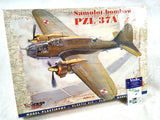 Model aircraft kit box for Mirage Hobby 1/48 PZL.37A bomber, with Yahu photo-etch panel