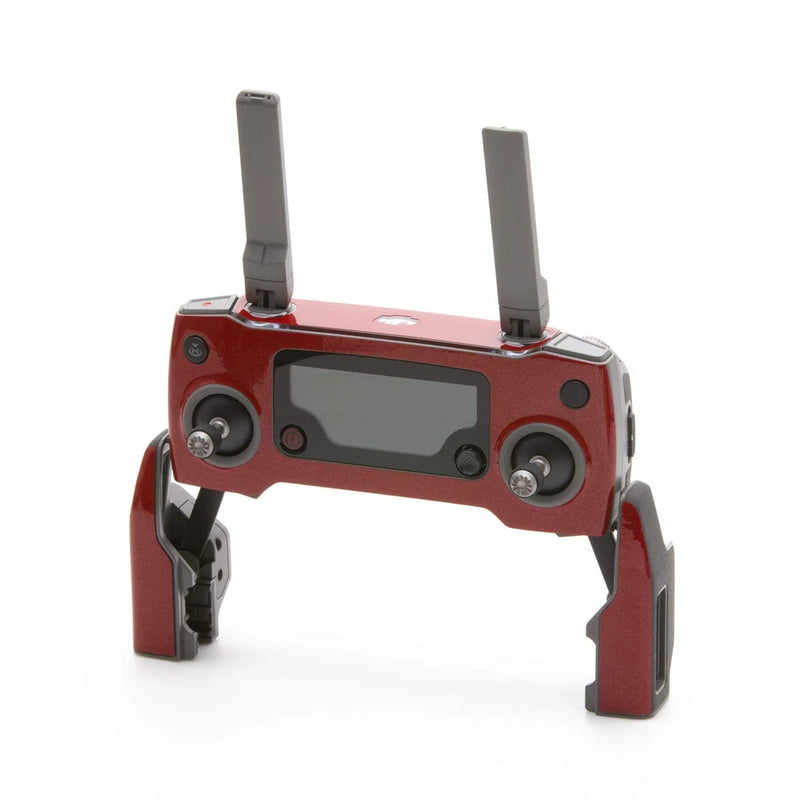 Red drone transmitter skin sticker with cutouts for screen and controls