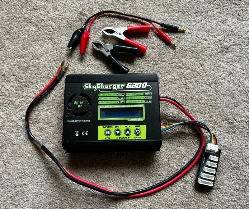 SkyCharger 6200 200W Digital Balance Charger Discharger Blitz RC Freewing Lipo Battery