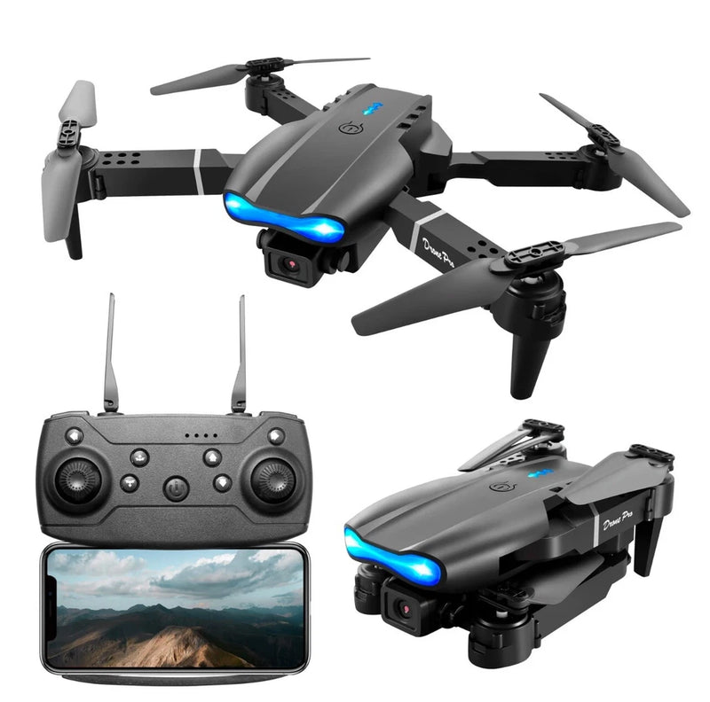 Pro RC Drone With 4K HD Dual Camera WiFi FPV Foldable Quadcopter +4 Battery