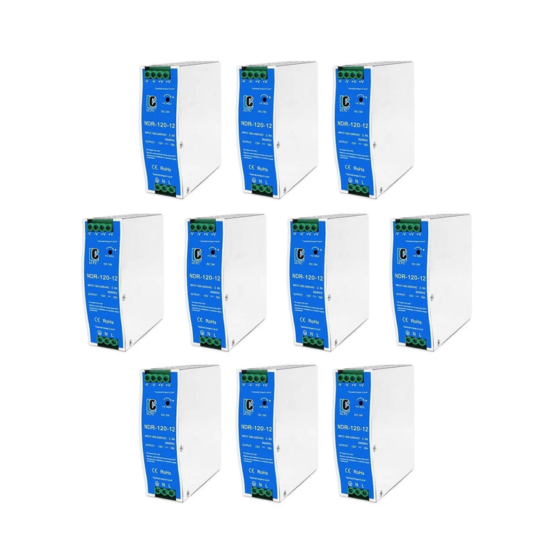 (10PCS) NDR120-12 DC 12V Din Rail Power Supply Slim 120w 10A(Input:100-240VAC...