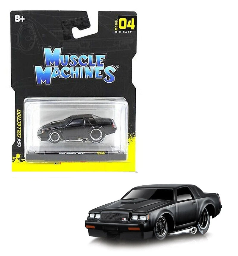 1/64 Muscle Machines 1987 Buick GNX Diecast Model Car Black 15555 BK