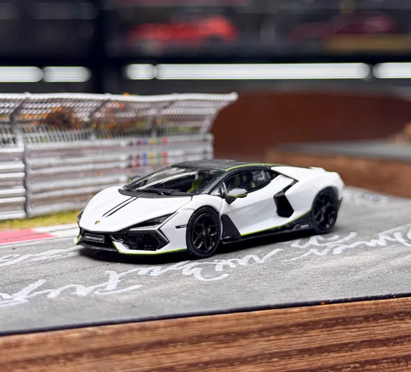 HH 1:64 White Revuelto LB744 Racing Sports Model Diecast Collect Car