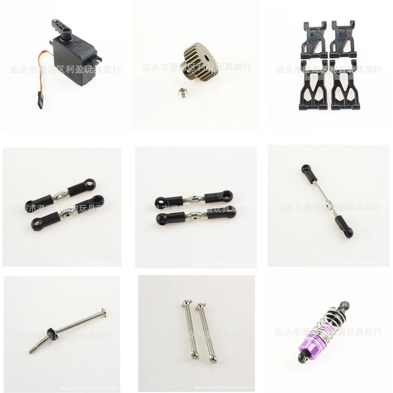 KingVal Swing Arm/Servo Pull Rod/Gear/Drive Shaft/Servo For WLtoys 104072 RC Car