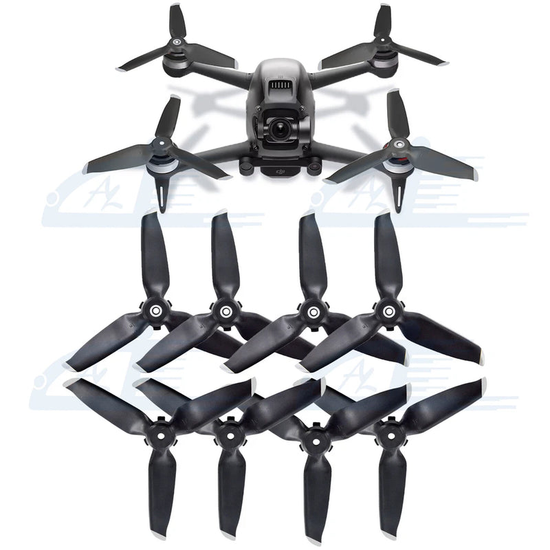 8PCS Low-Noise Propellers Blades Set For DJI FPV Combo Quick Release Prop Silver