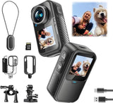 NUISK 4K 60FPS WiFi Action Camera 30MP Touch Screen 128GB 100FT Waterproof 5X Zo